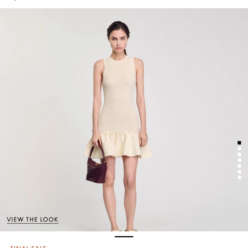 SANDRO Mini Knit dress with ruffle new with tags